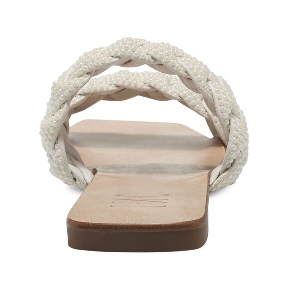 INC Womens White Double Strap Petria Square Toe Slip On Sandals Shoes 9 M - Picture 2 of 4